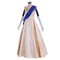 Crown Season 2 Queen Elizabeth Ball Gown Cosplay Costume | Princess Wedding Dress for Women - Coscosmos