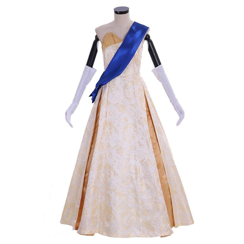 Crown Season 2 Queen Elizabeth Ball Gown Cosplay Costume | Princess Wedding Dress for Women - Coscosmos