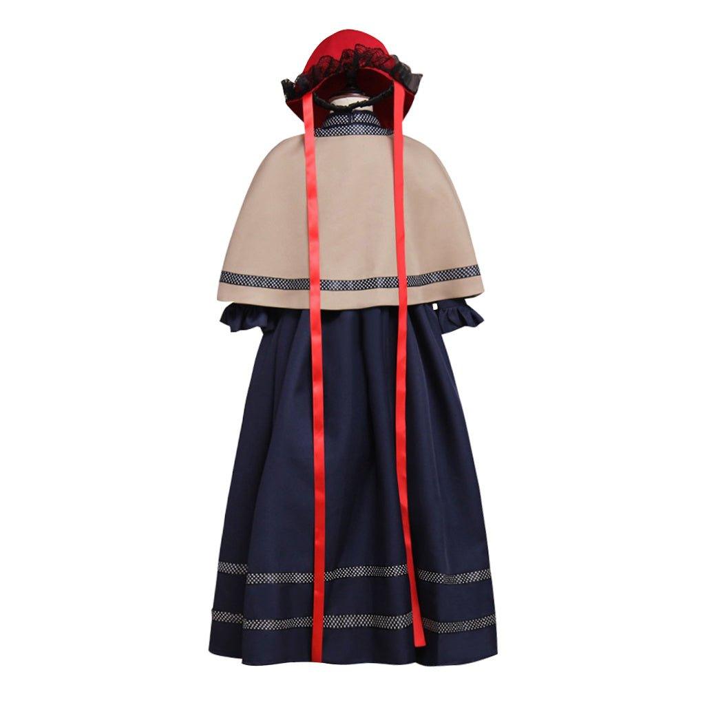 Custom Girls Medieval Gothic Lolita Church Cosplay Costume with Cape and Hat – Unique Fantasy Outfit for Parties and Events - Coscosmos