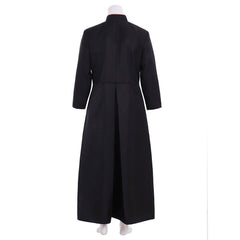 Custom Roman Black Clergy Cassock Costume | Medieval Clergy Robe Cosplay for Adults - Coscosmos