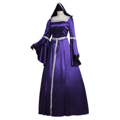 Medieval Vintage Southern Dress Halloween Women's Cosplay Court Noble Robe Ancient Bell Sleeve Princess Costume Hooded Dress