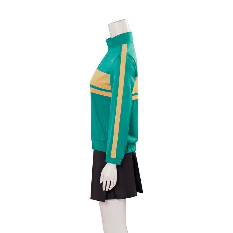 Scott Pilgrim Kim Pine Cosplay Costume Green Coat & Skirt Set for Women Halloween Outfit