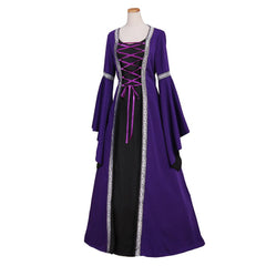 Purple Fancy Dress Gothic Medieval Victorian Dress Ball Gown Long Trumpet Sleeve Dress Costume Cosplay for Carnival Party