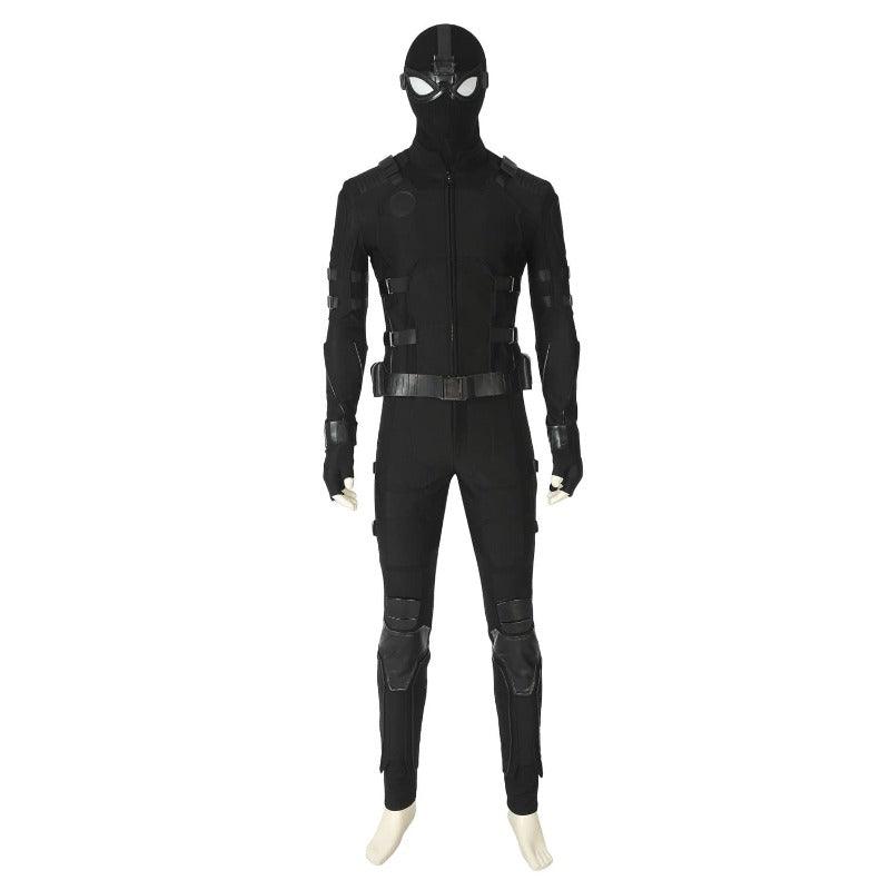 Spider-Man Far From Home Black Battle Suit Cosplay Costume Set - Peter Parker Sneak Version