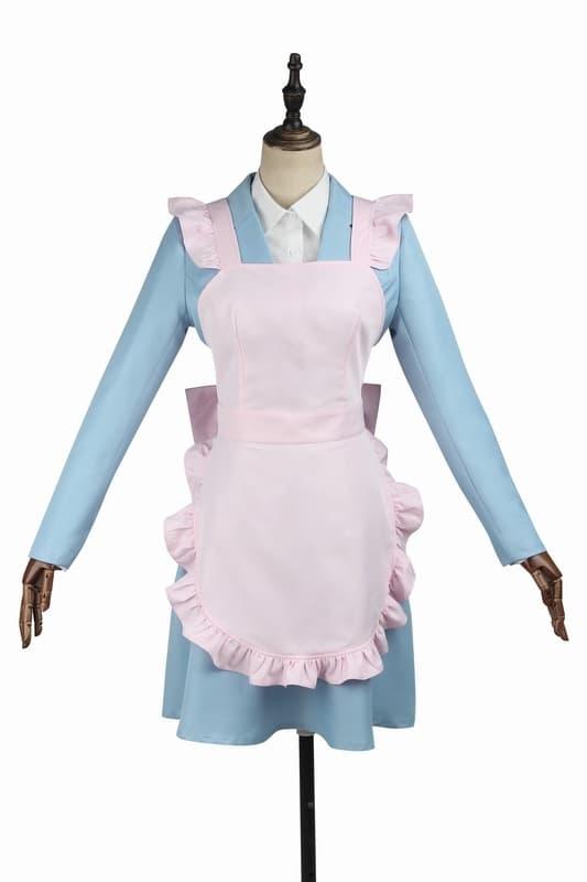 Danganronpa 3 Yukizome Chisa Cosplay Costume - Maid Teacher Uniform with Coat, Shirt, Apron - Coscosmos