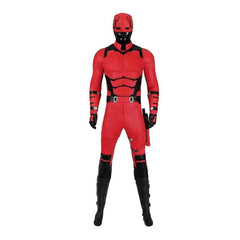 Daredevil Red Leather Cosplay Costume Matt Murdock Battle Suit Halloween Full Set - Coscosmos