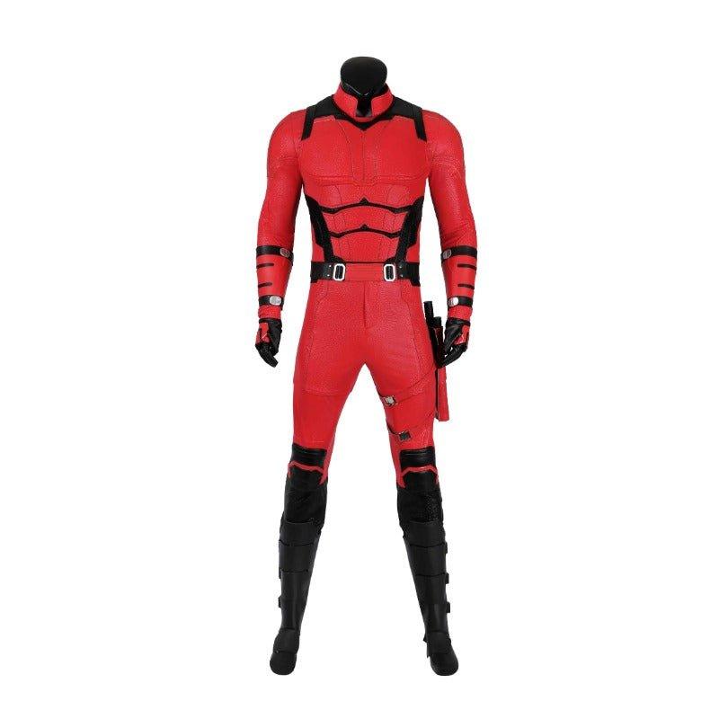 Daredevil Red Leather Cosplay Costume Matt Murdock Battle Suit Halloween Full Set - Coscosmos