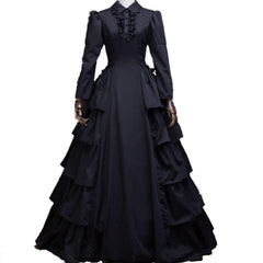 Dark Enchantment - Gothic Lolita Court Dress for Halloween Delights - Coscosmos