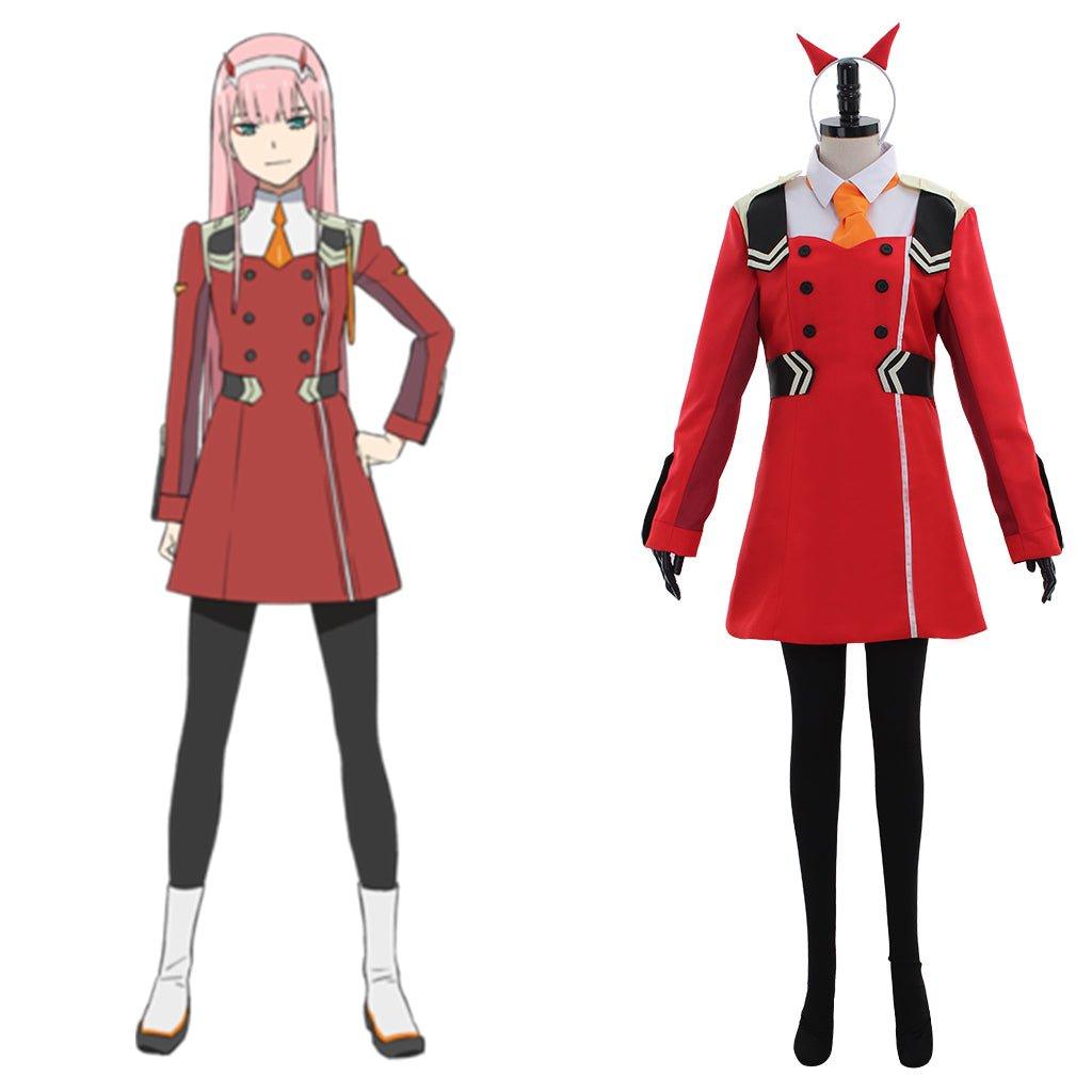 DARLING in the FRANXX Zero Two Code:002 Uniform Dress Cosplay Costume Red - Coscosmos