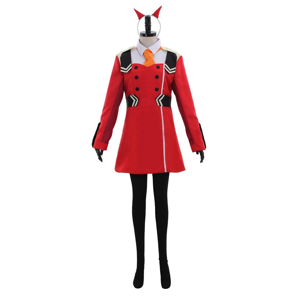 DARLING in the FRANXX Zero Two Code:002 Uniform Dress Cosplay Costume Red - Coscosmos