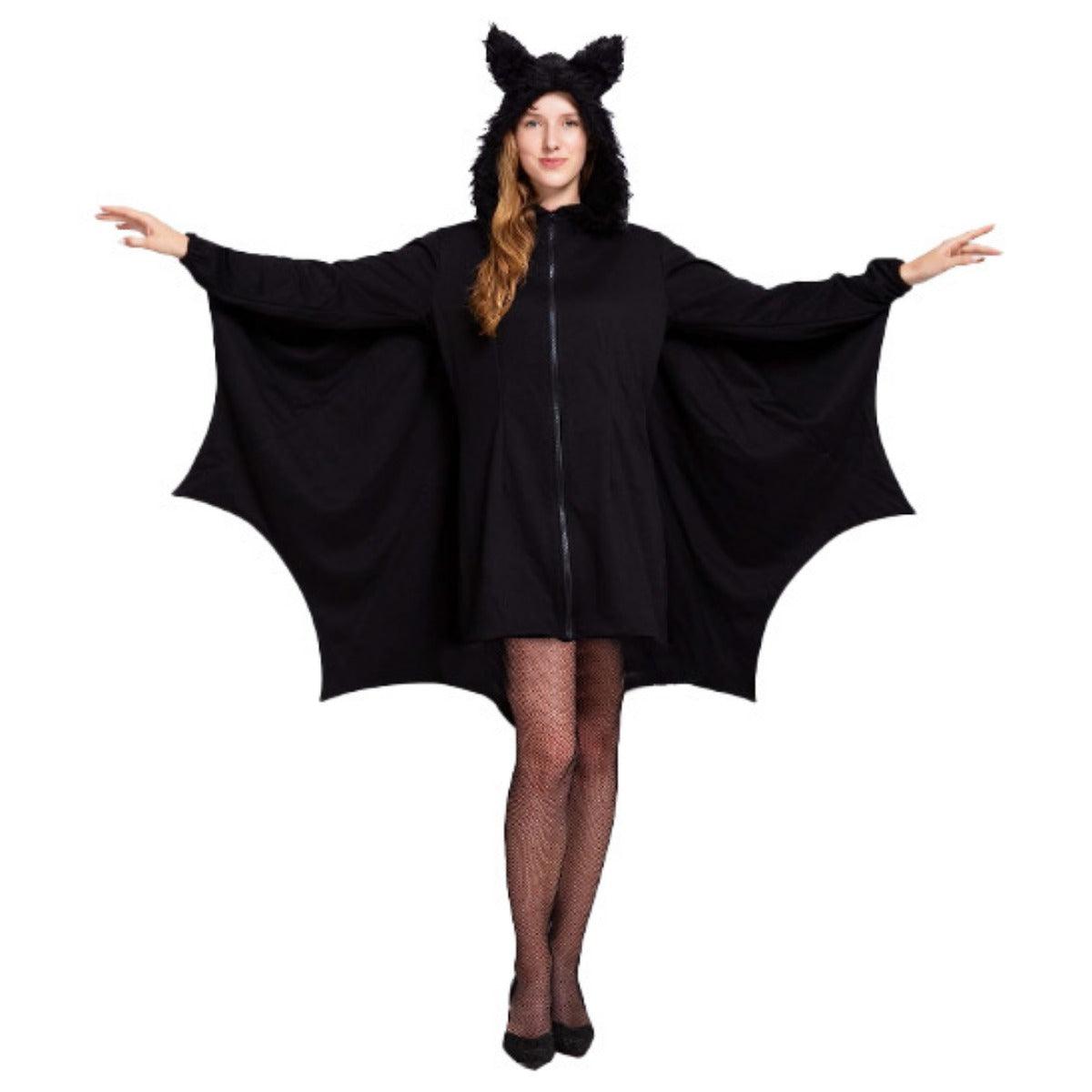 Halloween Vampire Bat Costume for Women - Gothic Witch Cosplay Outfit with Bat Wings