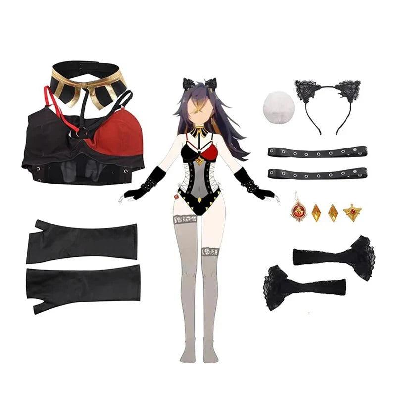 Dehya Bunny Girl Costume New Original Genshin Impact Dehya Bunny Suit Sexy Lace - up Design Women Jumpsuit Full Set - Coscosmos