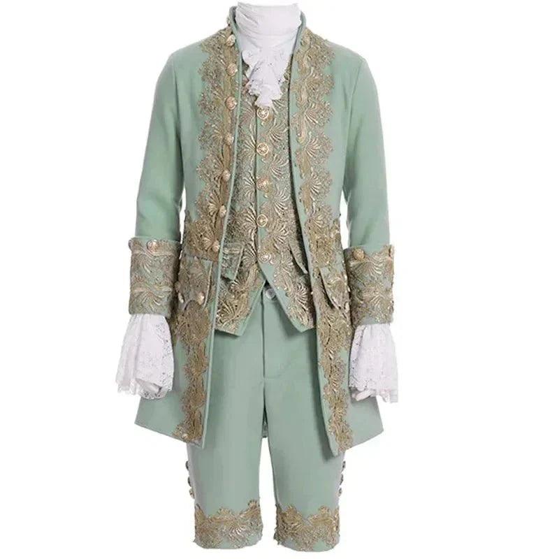 Deluxe Victorian King Prince Costume for Men – Royal Theater Cosplay Suit with Jacket, Vest, and Pants - Coscosmos