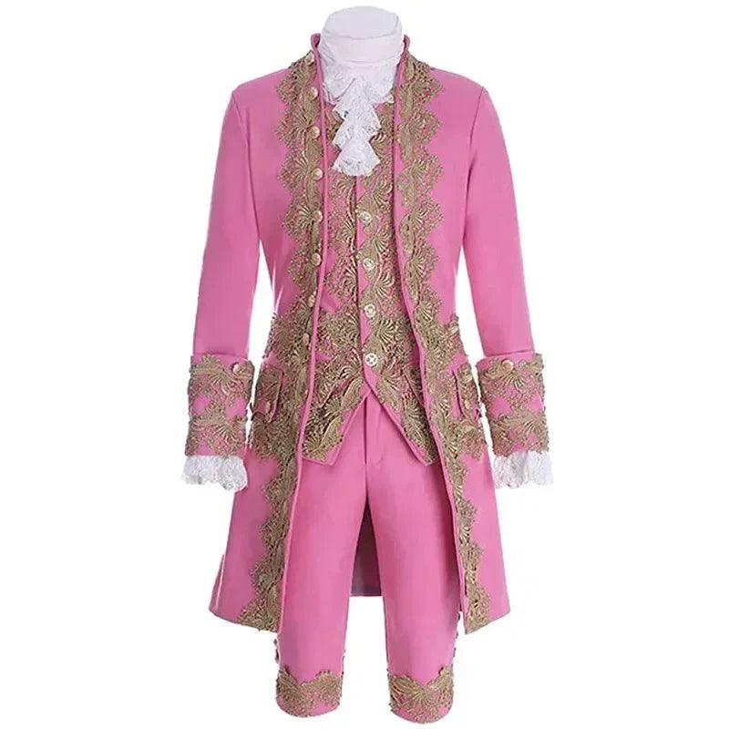 Deluxe Victorian King Prince Costume for Men – Royal Theater Cosplay Suit with Jacket, Vest, and Pants - Coscosmos