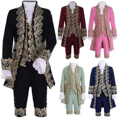 Deluxe Victorian King Prince Costume for Men – Royal Theater Cosplay Suit with Jacket, Vest, and Pants - Coscosmos