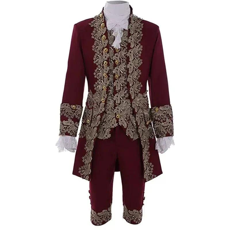 Deluxe Victorian King Prince Costume for Men – Royal Theater Cosplay Suit with Jacket, Vest, and Pants - Coscosmos