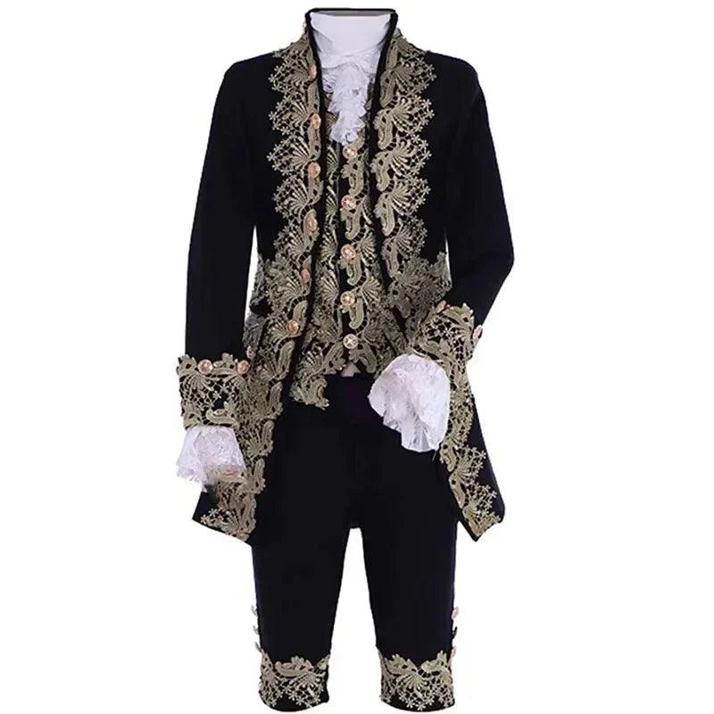 Deluxe Victorian King Prince Costume for Men – Royal Theater Cosplay Suit with Jacket, Vest, and Pants - Coscosmos