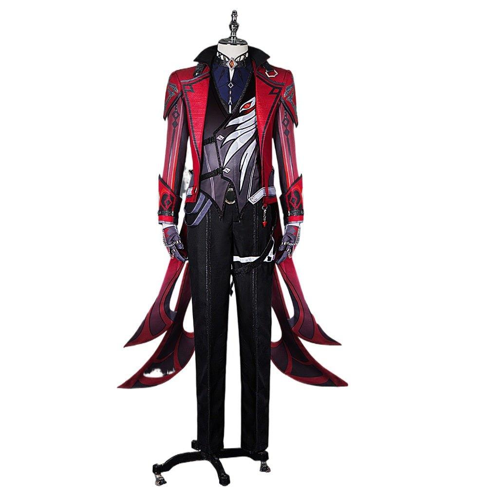 Delve into the Night with the Diluc Crimson Evening Cosplay Costume - Genshin Impact - Coscosmos