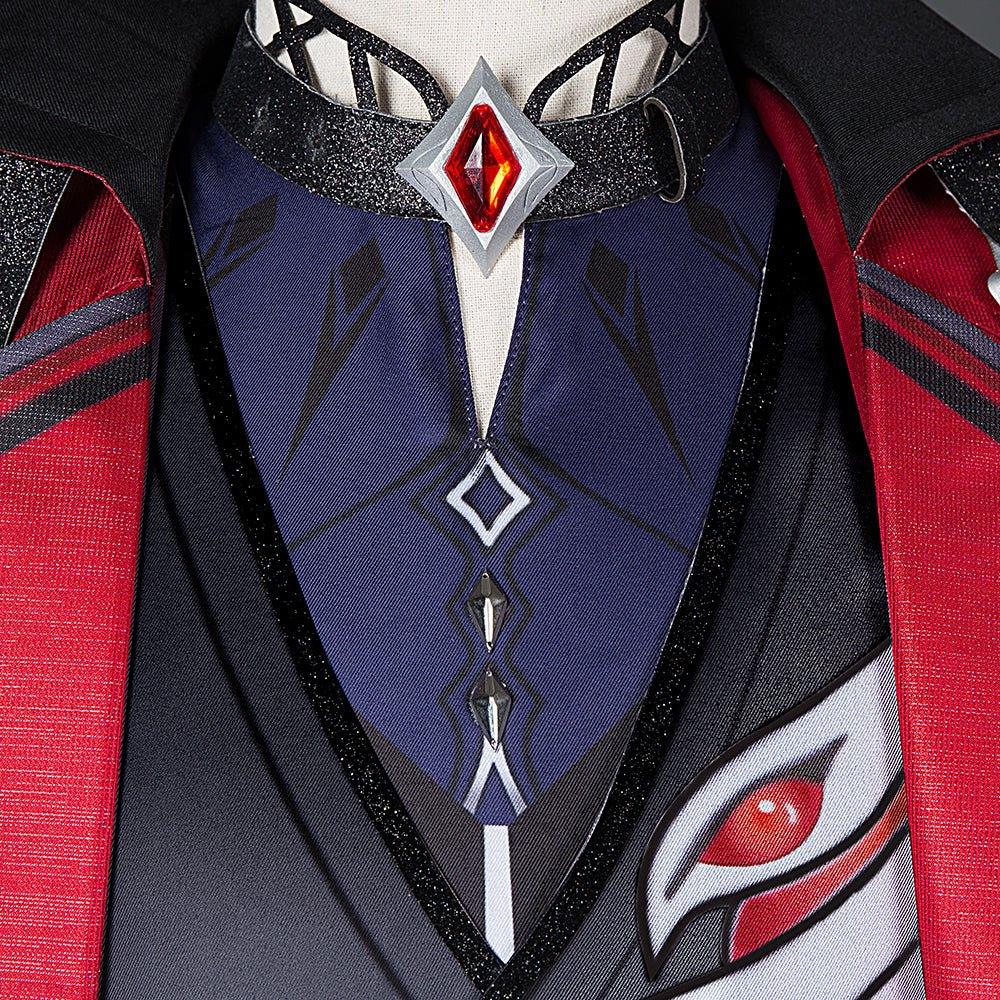 Delve into the Night with the Diluc Crimson Evening Cosplay Costume - Genshin Impact - Coscosmos