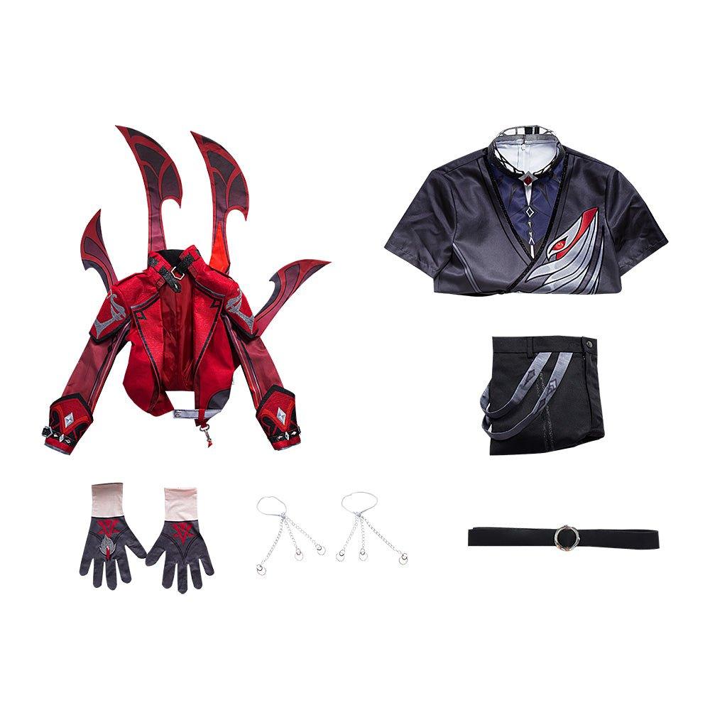 Delve into the Night with the Diluc Crimson Evening Cosplay Costume - Genshin Impact - Coscosmos