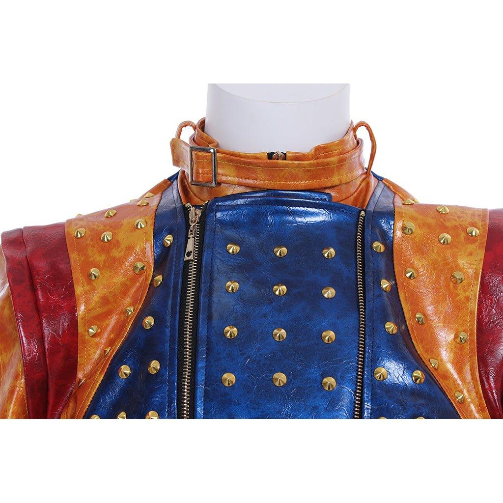 Descendants 2 Cosplay Costume for Men and Kids - Punk Leather Jacket with Studded Coat - Coscosmos