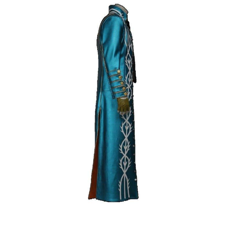 Devil May Cry 3 Vergil Cosplay Leather Trench Coat Halloween Carnival Outfit - Coscosmos