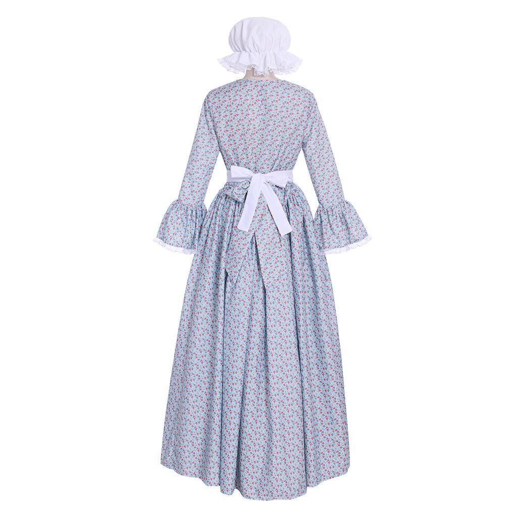 Victorian Pioneer Pilgrim Wench Rural Floral Prairie Dress Women Countryside Colonial Dress Lolita Dress