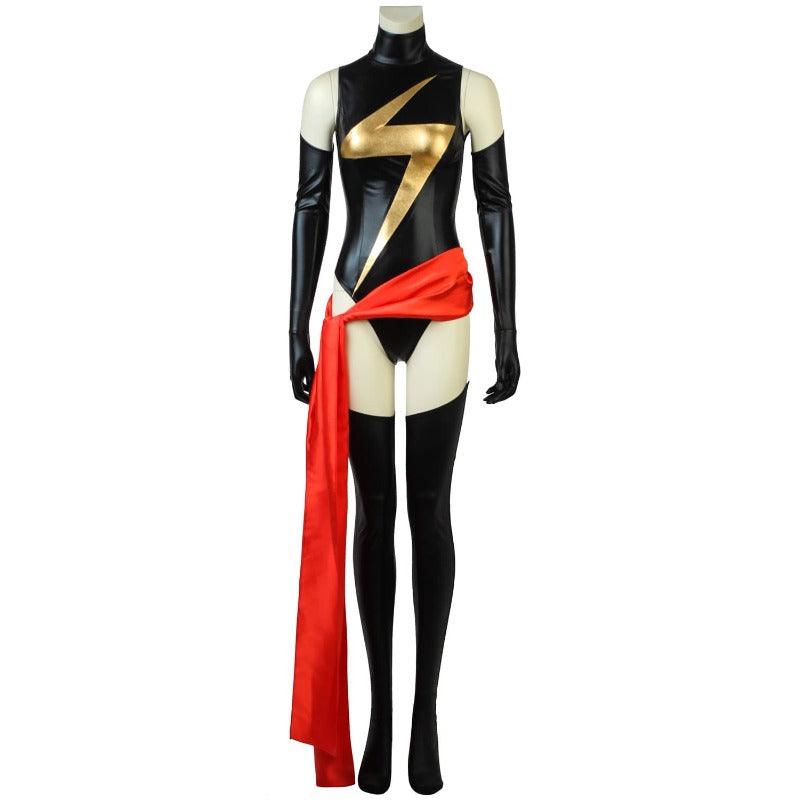 Ms.Shiny Superhero Costume - Red Waistband Movie Cosplay Halloween Outfit for Women