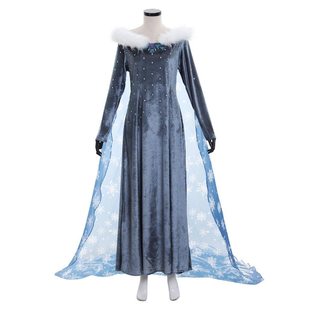 Disney Frozen Elsa Princess Velvet Dress | Women’s Cosplay & Performance Costume for Halloween - Coscosmos