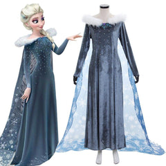 Disney Frozen Elsa Princess Velvet Dress | Women’s Cosplay & Performance Costume for Halloween - Coscosmos