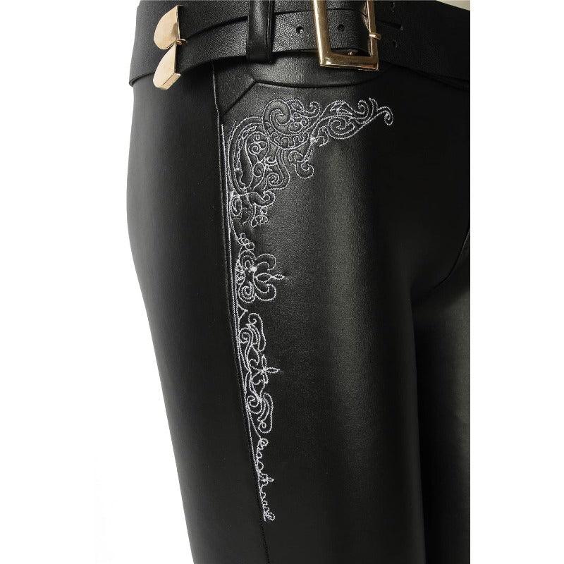 DMC 5 Trish Cosplay Costume - Black PU Leather Tube Top and Pants Full Set for Halloween - Coscosmos