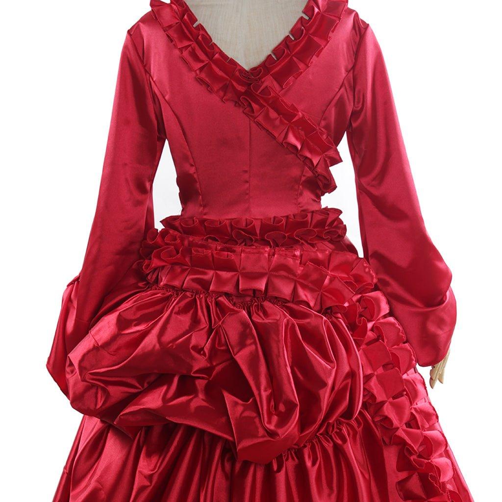 Dracula Mina Red Bustle Vampire Dress Cosplay Costume Women Fancy Party Outfit Victorian Wedding Baroque Ball Gown - Coscosmos