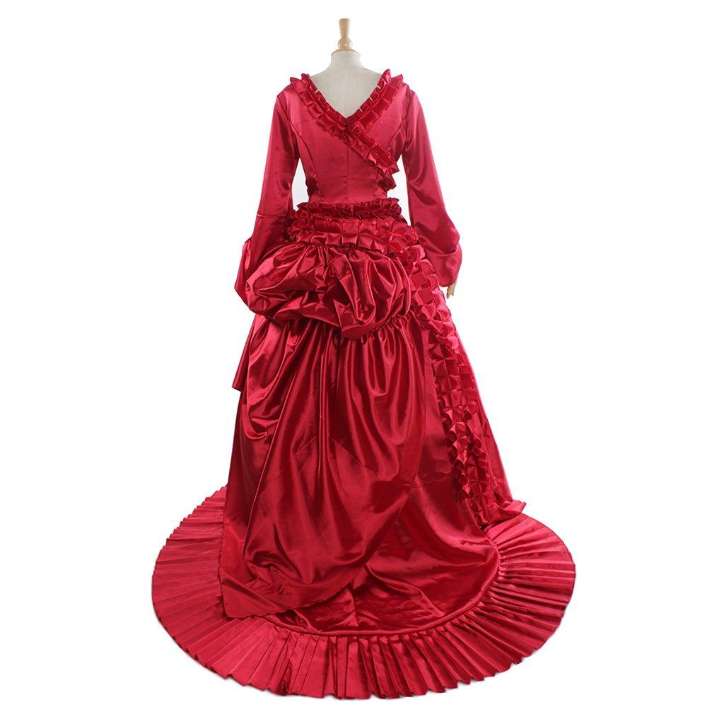 Dracula Mina Red Bustle Vampire Dress Cosplay Costume Women Fancy Party Outfit Victorian Wedding Baroque Ball Gown - Coscosmos