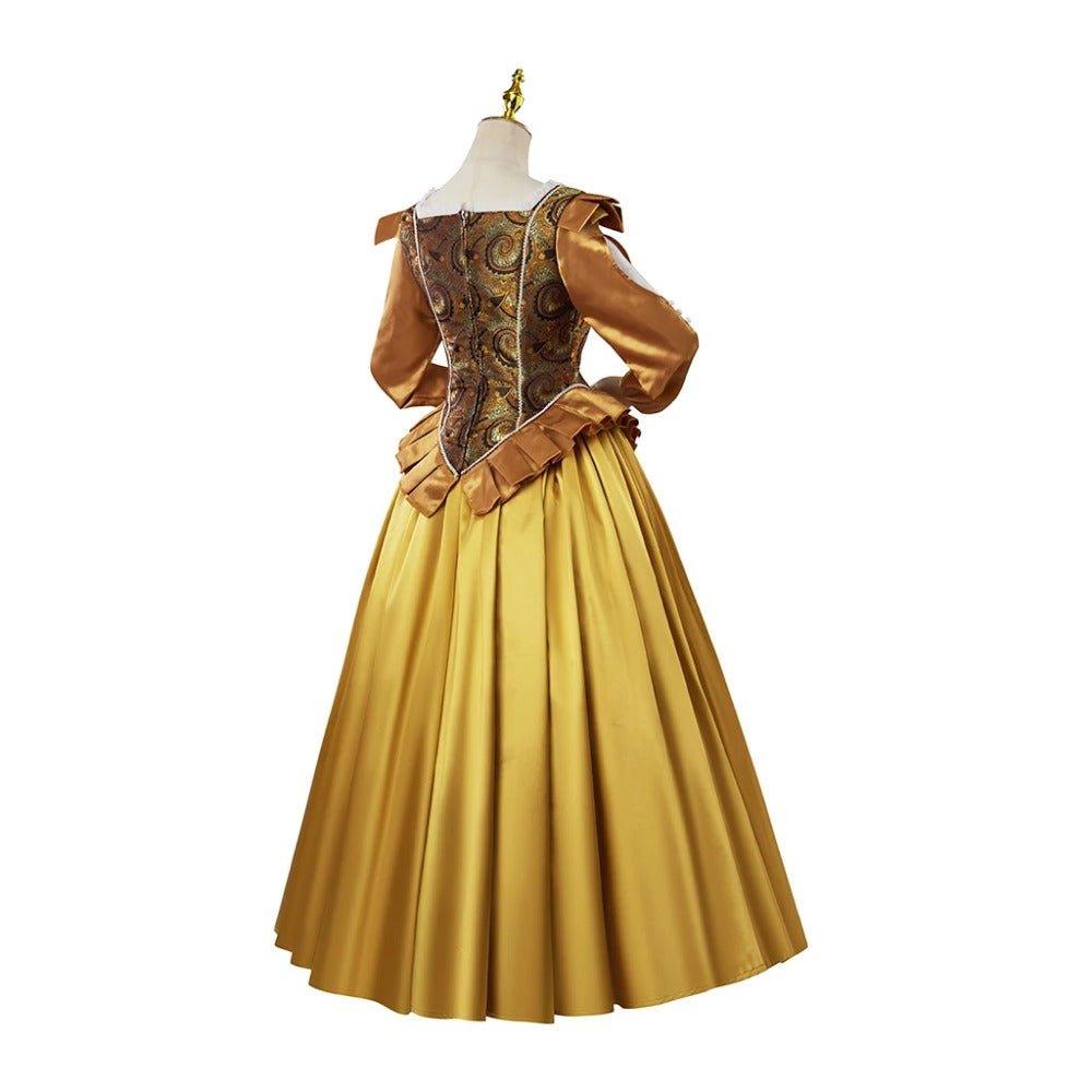 Duchess Anna Henrietta Cosplay Costume | Victorian Golden Court Gown | Custom Made Halloween Dress - Coscosmos