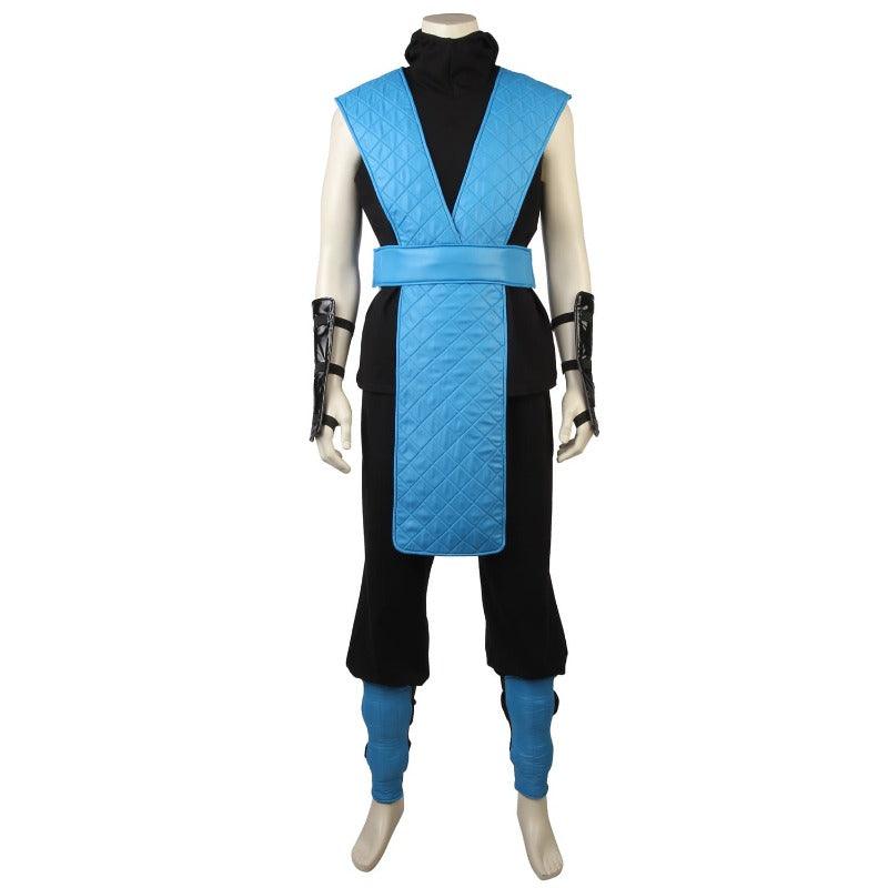 Mortal Kombat Sub-Zero Cosplay Costume Ninja Blue Fighter Outfit with Mask