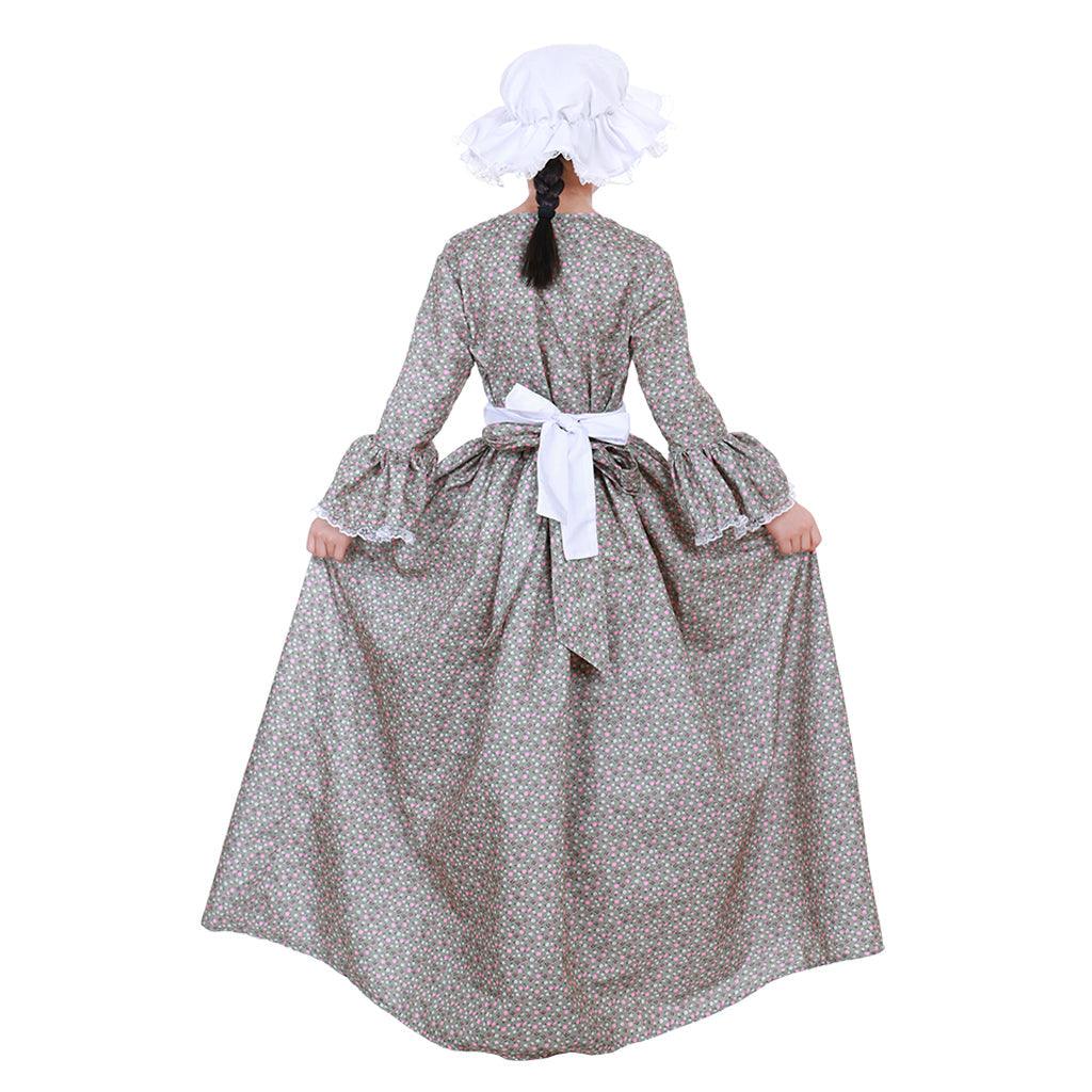 Reenactment Pioneer Prairie Colonial Maid Girls Kids Costume