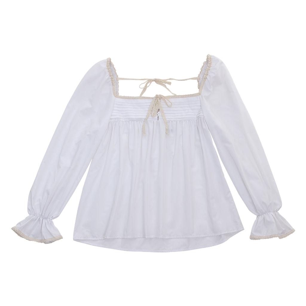 Victorian-Style Vintage White Ruffle Shirt