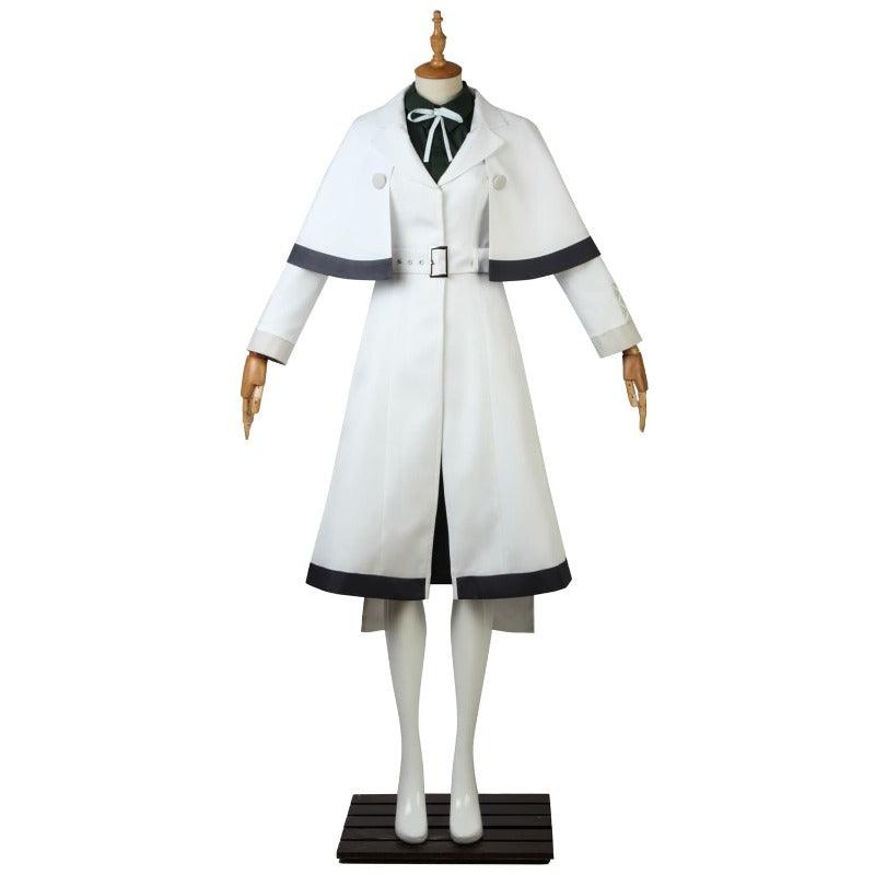 Yonebayashi Saiko Cosplay Costume White Trench Suit & Blue Wig - Tokyo Ghoul Anime Role Play