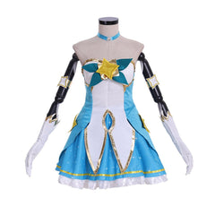 LOL Soraka Cosplay Costume – Guardian New Skin Sexy Blue Tube Dress Suit for Women & Girls