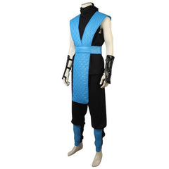 Mortal Kombat Sub-Zero Cosplay Costume Ninja Blue Fighter Outfit with Mask