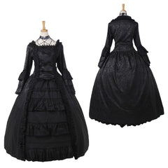 Strawberry Lolita Victorian Dress - Gothic Court-Inspired Square Neck Black Lolita Dress for Cosplay & Events