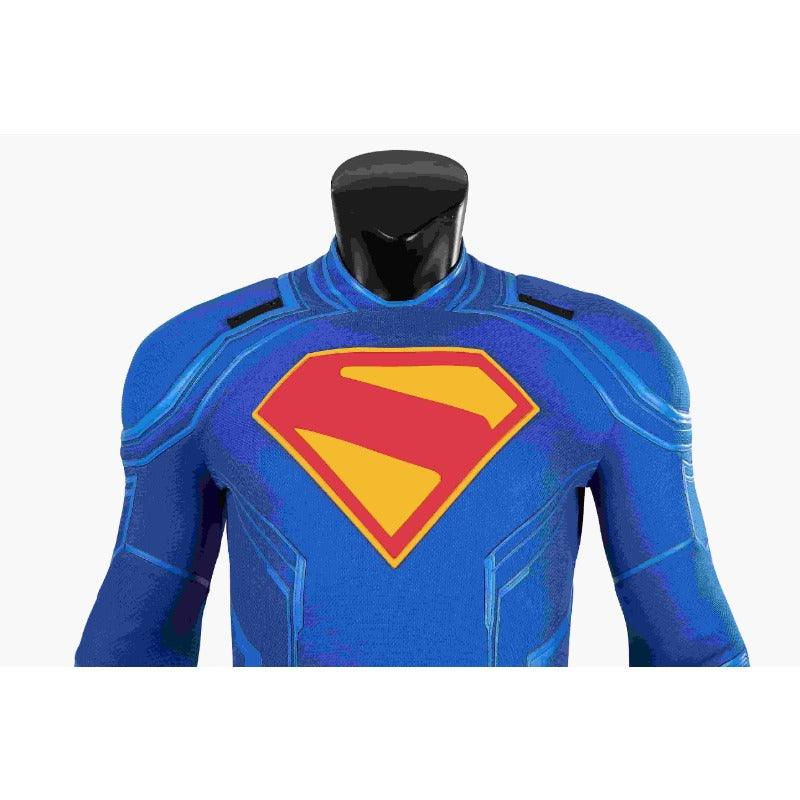 Superhero Legacy Clark Kent Cosplay Costume - Blue Zentai Bodysuit with Red Cape