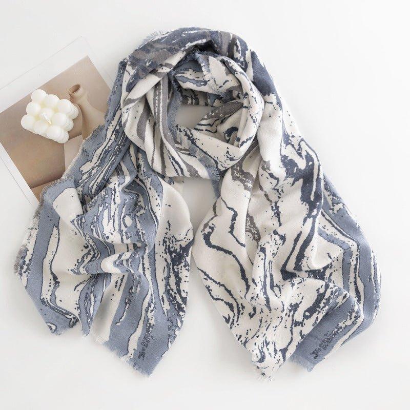 Elegant Floral Print Faux Cashmere Scarf for Women | Cozy & Stylish Fall Winter Scarf | Thanksgiving & Halloween Gift Idea - Coscosmos