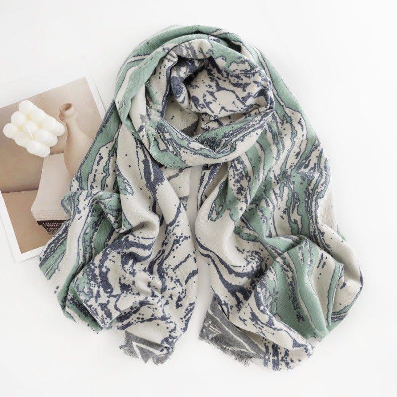 Elegant Floral Print Faux Cashmere Scarf for Women | Cozy & Stylish Fall Winter Scarf | Thanksgiving & Halloween Gift Idea - Coscosmos