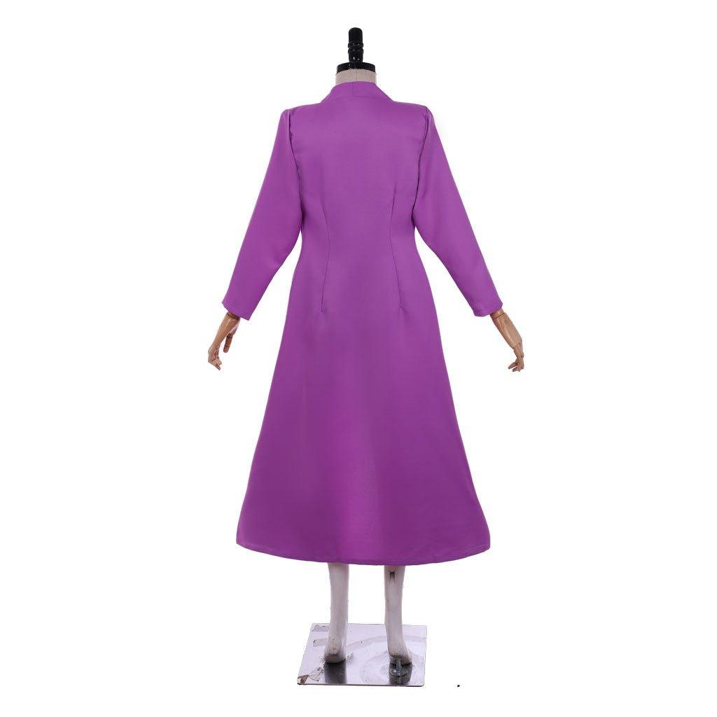 Elegant Long Purple Robe with Fitted Jumpsuit - Inspired Anime Cosplay Costume - Coscosmos