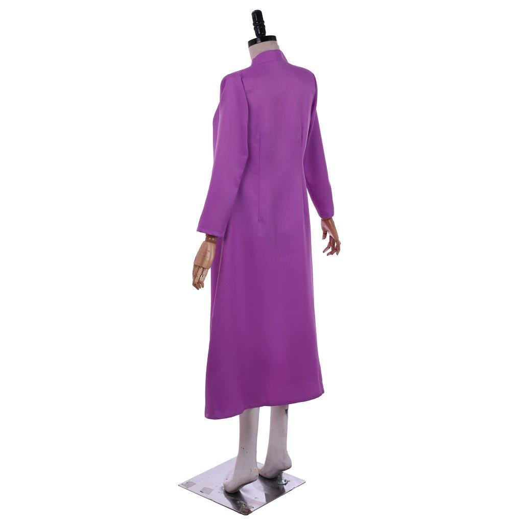 Elegant Long Purple Robe with Fitted Jumpsuit - Inspired Anime Cosplay Costume - Coscosmos