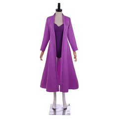 Elegant Long Purple Robe with Fitted Jumpsuit - Inspired Anime Cosplay Costume - Coscosmos