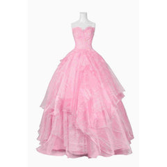 Elegant Wicked Glinda Cosplay Costume - Crown, Earrings, Corset, Skirt, Pink Dress for Halloween - Coscosmos