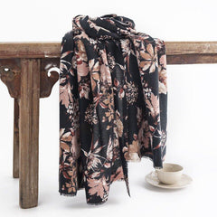 Elegant Women's Printed Cashmere - Like Scarf | Soft Warm Neck Wrap | Fall Winter Fashion for Thanksgiving & Halloween - Coscosmos