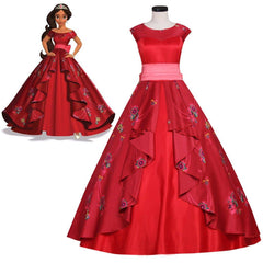 Elena Princess Red Ball Gown Costume | Adult Women’s Fancy Dress - Coscosmos